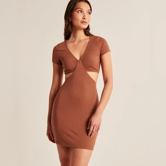 open lace back dress Abercrombie & Fitch Orange Corset Tie Back Dress NWT- Size M  The Saved  Collection